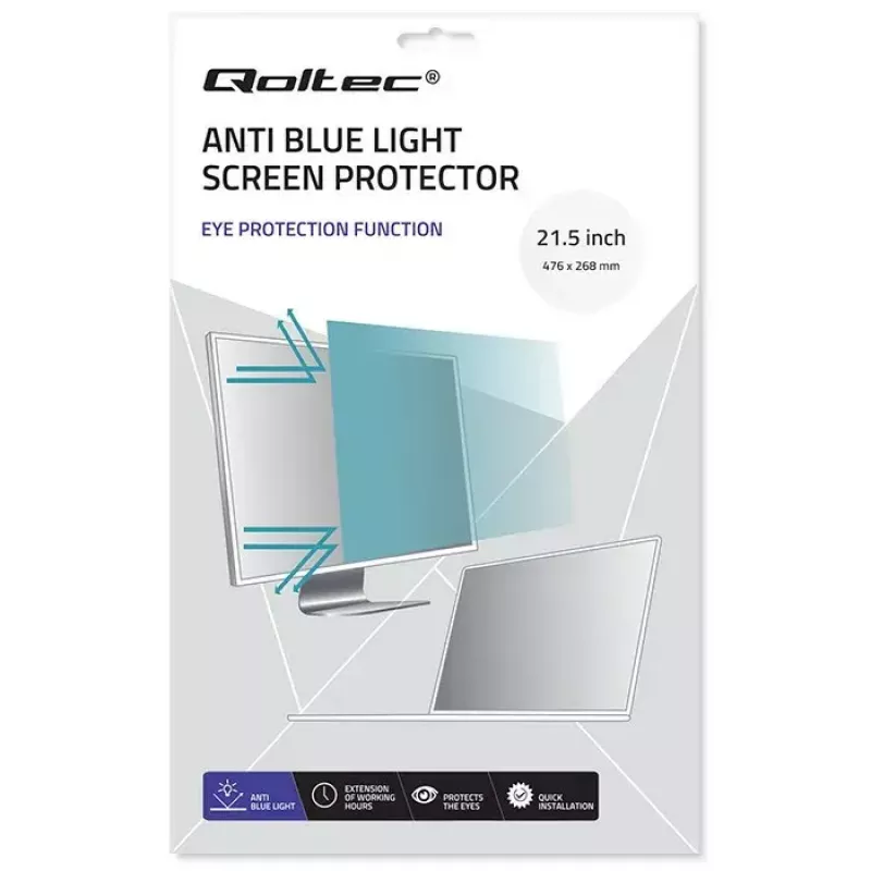 Lámina protectora de pantalla QOLTEC 51073 – 21,5 inch mate antirreflejo filtro anti luz azul
