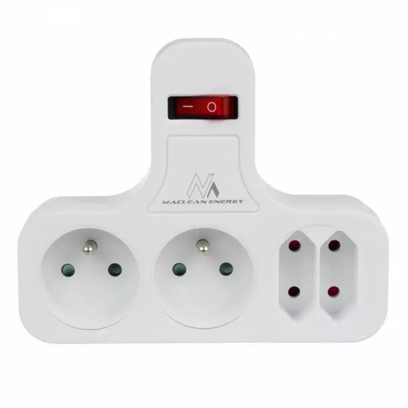 Regleta de enchufes x4 con interruptor MACLEAN MCE244 — regleta de 4 tomas con interruptor individual