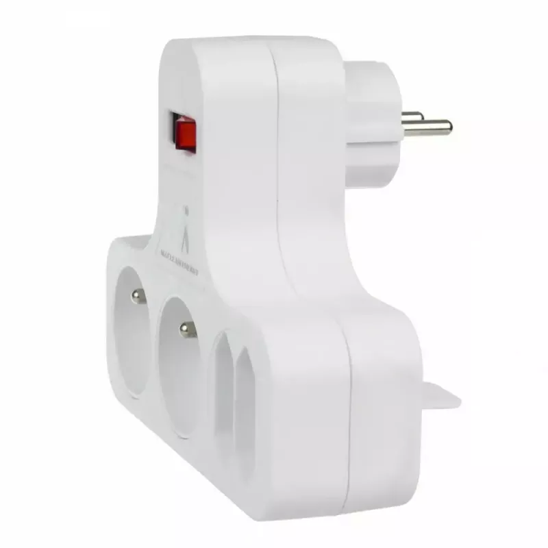 Regleta de enchufes x4 con interruptor MACLEAN MCE244 — regleta de 4 tomas con interruptor individual