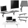 Mozos Clamp Dual Riser estante con abrazadera para dos monitores