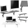 Soporte elevador doble con pinza Mozos para dos monitores