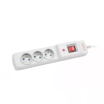 Regleta ARMAC M3 con 3 tomas y cable de 1,5 m, gris