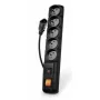 Regleta Acar F5 — cable de 1,5 m, 5 tomas, protección contra sobretensiones