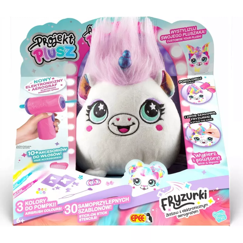 Muñeca Epee Projekt Plusz Fryzurki con set de aerógrafo electrónico — Princess
