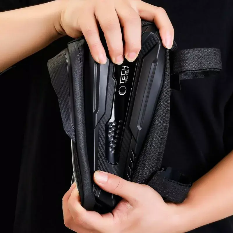 Soporte de manillar Tech-Protect V2 L negro para móviles — soporte de manillar para móvil, tamaño ajustable