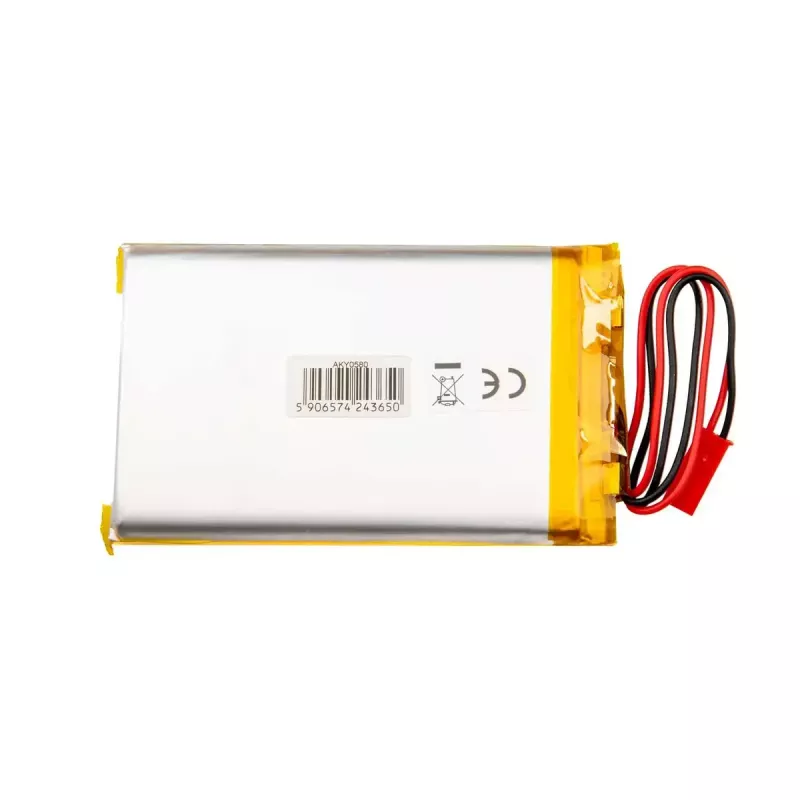 Batería Li-Po Akyga AKY0580 LP805080 3,7 V 4000 mAh con PCM, JST 2,54 mm 2 pines, cable de 150 mm