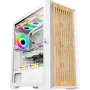 Caja de ordenador VETENI Woody ARGB, ATX, blanca
