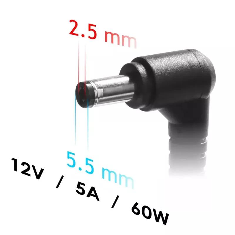 Fuente de alimentación Akyga AK-ND-85 12 V 90 W, 7,5 A, 5,5 x 2,5 mm, para LED / mini-PC, 1,2 m