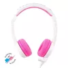 Auriculares con diadema con cable BuddyPhones School+ para llamadas y música, 20–20000 Hz, cable de 1,4 m, rosa/blanco