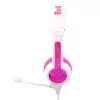 Auriculares con diadema con cable BuddyPhones School+ para llamadas y música, 20–20000 Hz, cable de 1,4 m, rosa/blanco