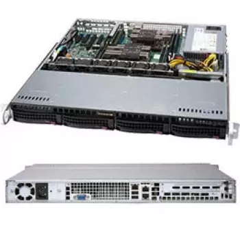 Caja para servidor Supermicro SuperChassis 813MF2TQC-505CB 1U, fuente de alimentación de 500 W, negra