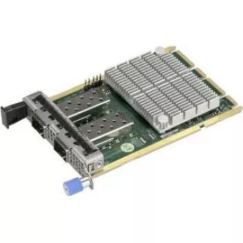 Adaptador de red Supermicro AOC-A25G-M2SM — interfaz interna QSFP28, refrigeración pasiva, 15 W, 76×115 mm