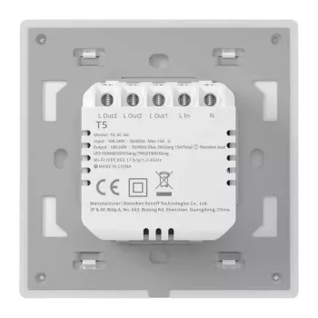 Interruptor inteligente de pared Sonoff T5 3C 3 canales Wi‑Fi táctil (empotrar)