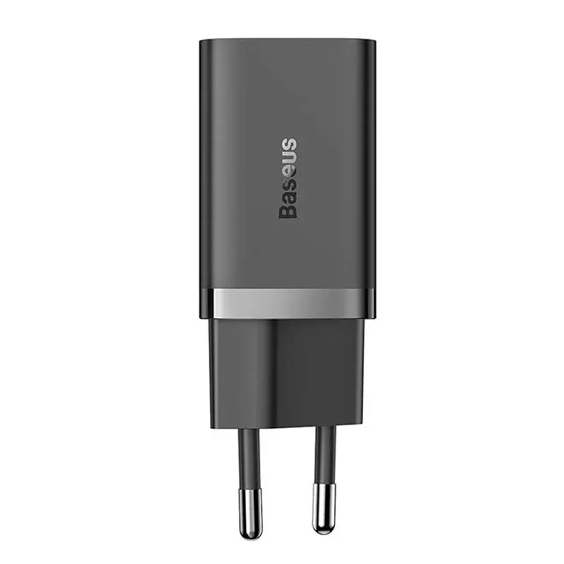 Cargador de pared Baseus GaN5 40 W, 2x USB-C (negro)