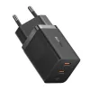 Cargador de pared Baseus GaN5 40 W, 2x USB-C (negro)