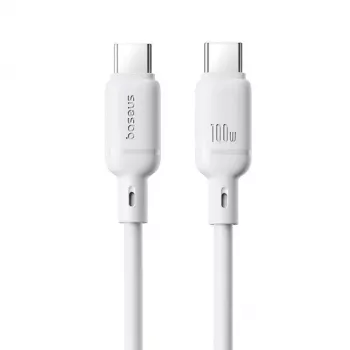 Cable USB-C a USB-C Baseus Rychlonabíjecí Silky 1 m 100 W blanco