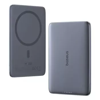 Batería externa portátil Baseus PicoGo ultrafina 5000 mAh, salida 20 W, carga inalámbrica, USB-C, gris