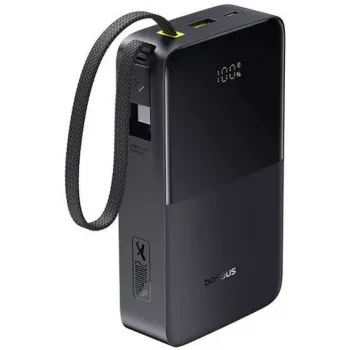 Batería externa Baseus EnerFill Bipow2 Pro – 20000 mAh, PD 3.0 y QC 3.0, 22,5 W, 1×USB-A + 1×USB-C, negro, hasta 3 dispositivos