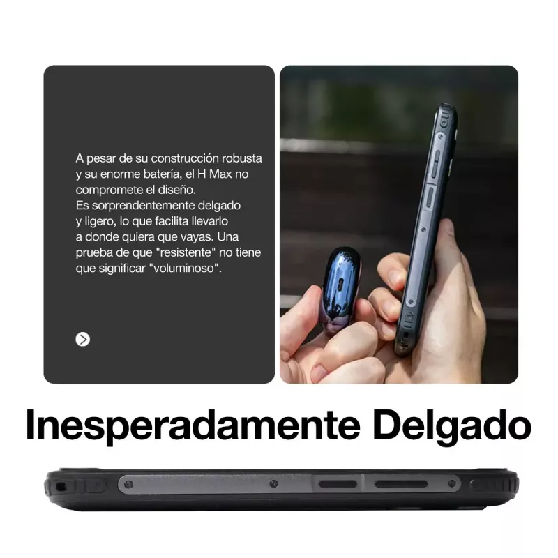 Smartphone AGM H Max — pantalla de 16,7 cm (6,56 pulgadas), Android 14, 4 GB RAM, 256 GB, Dual SIM, 10000 mAh, IP68, negro