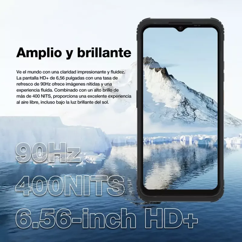 Smartphone AGM H Max — pantalla de 16,7 cm (6,56 pulgadas), Android 14, 4 GB RAM, 256 GB, Dual SIM, 10000 mAh, IP68, negro