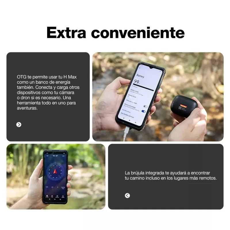 Smartphone AGM H Max — pantalla de 16,7 cm (6,56 pulgadas), Android 14, 4 GB RAM, 256 GB, Dual SIM, 10000 mAh, IP68, negro
