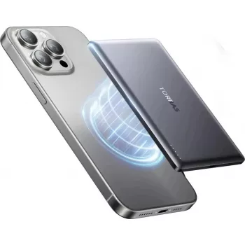 Batería externa TORRAS MINIMAG 5000 mAh, gris oscuro