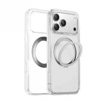 Cubierta protectora transparente Torras Ostand Pro Series para iPhone 17 Pro Max — funda transparente fina y ligera