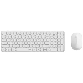 Conjunto de teclado y ratón RAPOO 9310M — teclado inalámbrico de tamaño completo (RF + Bluetooth), blanco, ratón incluido