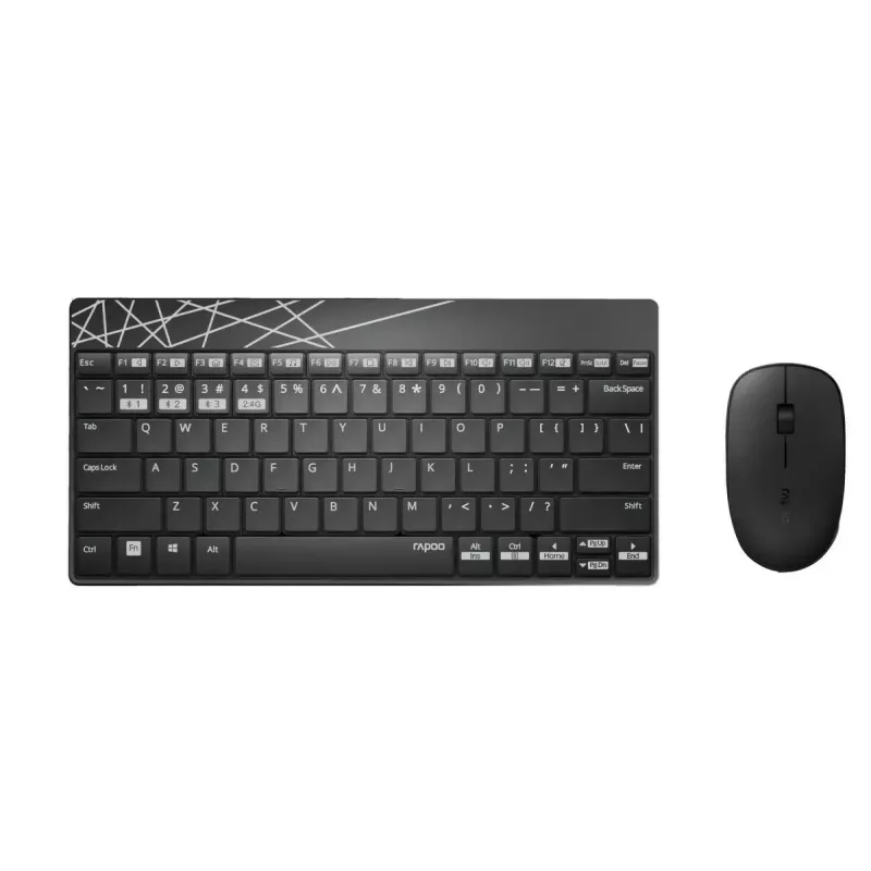 Conjunto de teclado y ratón Rapoo 8000M universal Bluetooth QWERTZ alemán negro