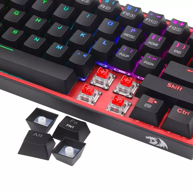 Teclado REDRAGON FIZZ PRO K616-RGB B Gaming USB RF Wireless Bluetooth QWERTY negro rojo