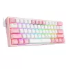 Teclado mecánico REDRAGON K617-Fizz RGB – USB con cable, rosa/blanco, cable de 1,5 m