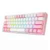 Teclado mecánico REDRAGON K617-Fizz RGB – USB con cable, rosa/blanco, cable de 1,5 m