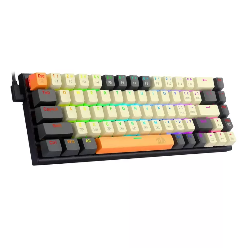 Teclado REDRAGON K633CGO-RGB Ryze Mechanical Wired USB negro blanco