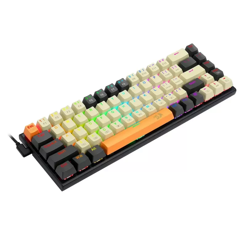 Teclado REDRAGON K633CGO-RGB Ryze Mechanical Wired USB negro blanco