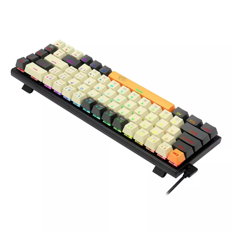 Teclado REDRAGON K633CGO-RGB Ryze Mechanical Wired USB negro blanco
