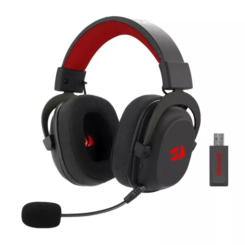 Auriculares de diadema Bluetooth con cable REDRAGON H510 Zeus Pro RGB – 20–20000 Hz, cable de 1,8 m, negro
