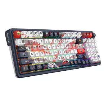 Teclado mecánico REDRAGON K686AK-RGB-PRO — RF Wireless + USB, Navy White, cable de 1,5 m