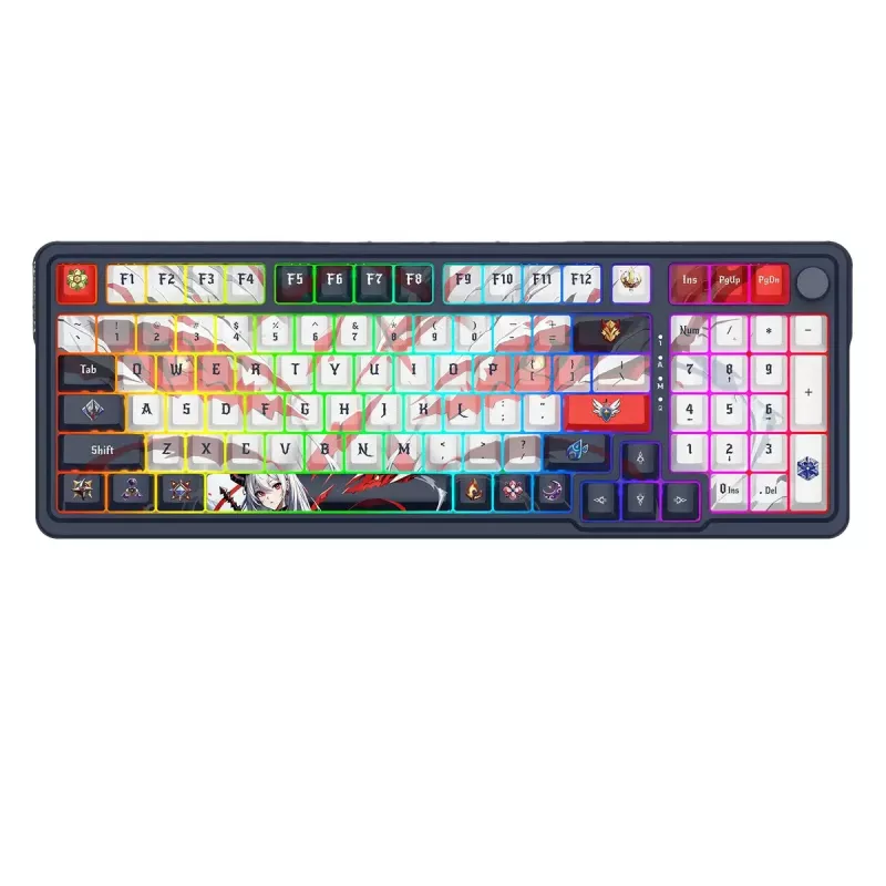 Teclado mecánico REDRAGON K686AK-RGB-PRO — RF Wireless + USB, Navy White, cable de 1,5 m