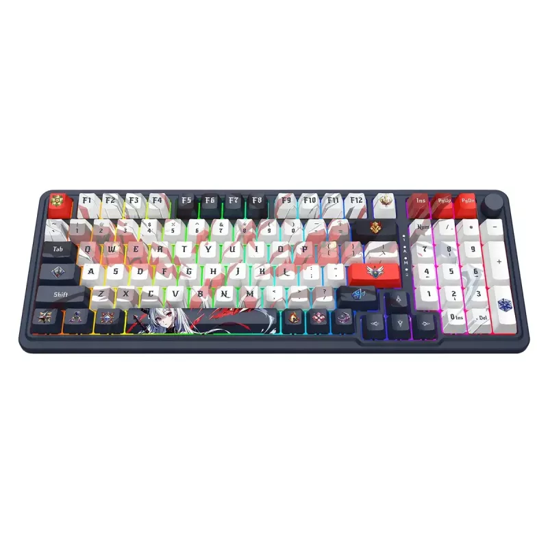 Teclado mecánico REDRAGON K686AK-RGB-PRO — RF Wireless + USB, Navy White, cable de 1,5 m