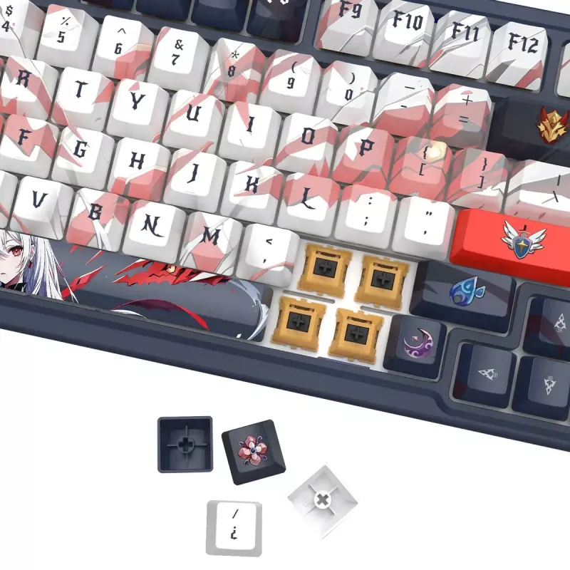 Teclado mecánico REDRAGON K686AK-RGB-PRO — RF Wireless + USB, Navy White, cable de 1,5 m