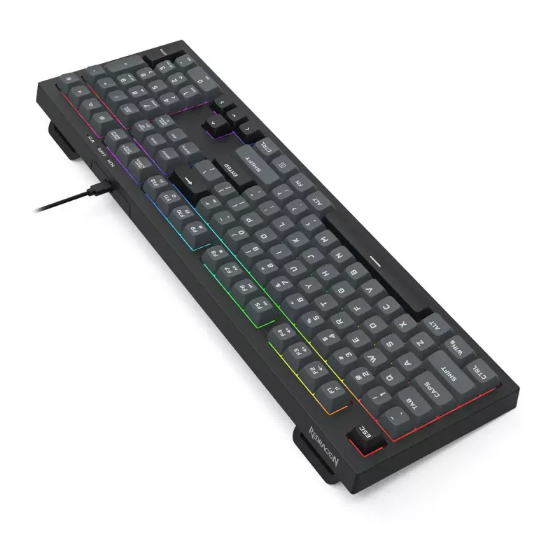 Teclado REDRAGON K518-RGB-GB Crux USB con cable negro membrana