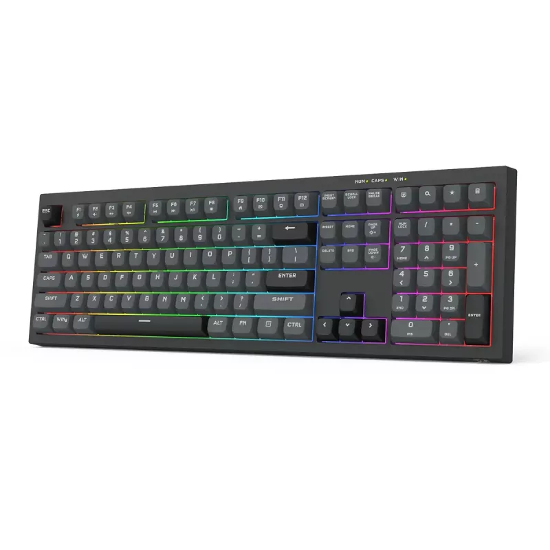 Teclado REDRAGON K518-RGB-GB Crux USB con cable negro membrana