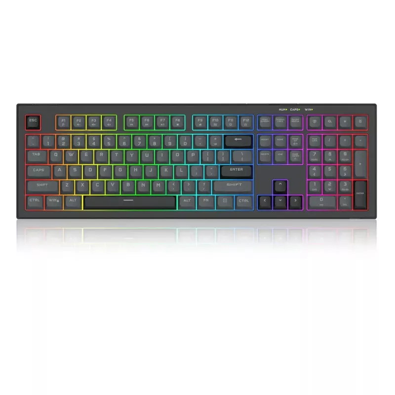 Teclado REDRAGON K518-RGB-GB Crux USB con cable negro membrana