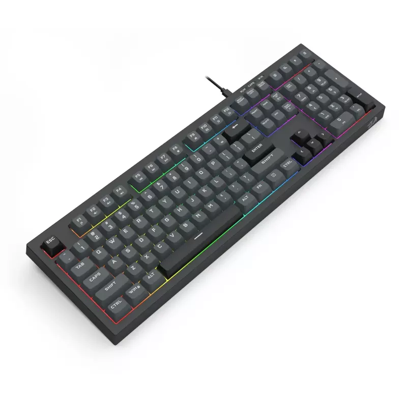 Teclado REDRAGON K518-RGB-GB Crux USB con cable negro membrana