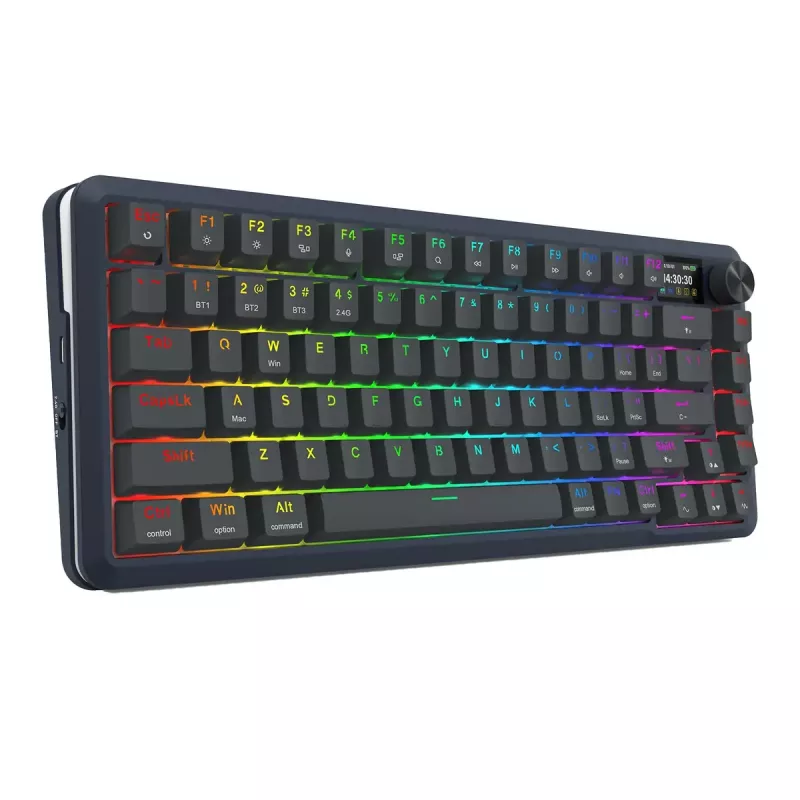 Teclado mecánico REDRAGON K708-RGB-PRO con USB, RF Wireless y Bluetooth, cable de 1,5 m, negro, 0,76 kg