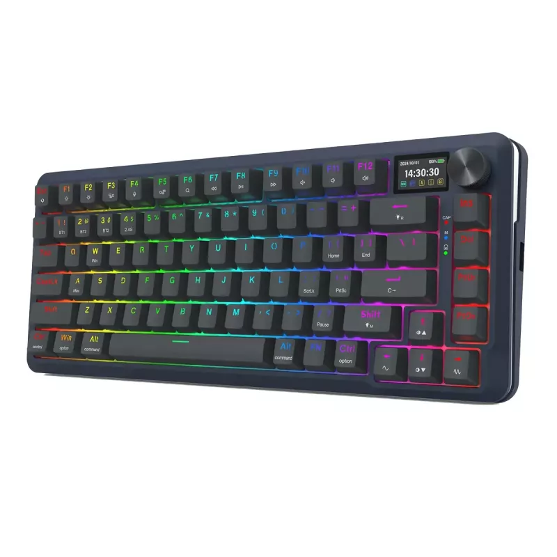 Teclado mecánico REDRAGON K708-RGB-PRO con USB, RF Wireless y Bluetooth, cable de 1,5 m, negro, 0,76 kg