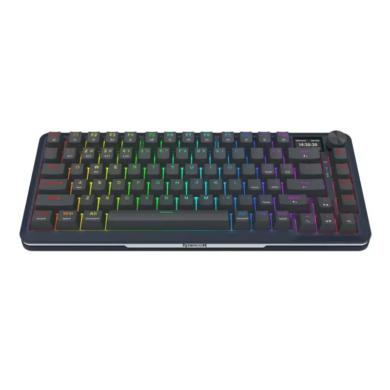 Teclado mecánico REDRAGON K708-RGB-PRO con USB, RF Wireless y Bluetooth, cable de 1,5 m, negro, 0,76 kg