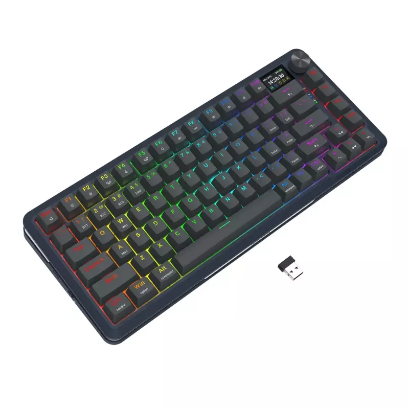 Teclado mecánico REDRAGON K708-RGB-PRO con USB, RF Wireless y Bluetooth, cable de 1,5 m, negro, 0,76 kg