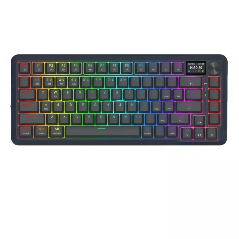 Teclado mecánico REDRAGON K708-RGB-PRO con USB, RF Wireless y Bluetooth, cable de 1,5 m, negro, 0,76 kg