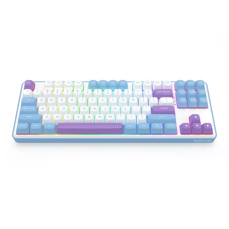 Teclado mecánico REDRAGON K707WBP-RGB-PRO con cable USB azul blanco
